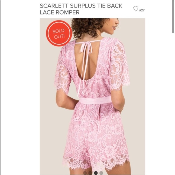 Francesca’s Medium Pink Floral Lace Short Sleeve Short Romper‎ Jumpsuit - Picture 5 of 5